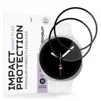 Folie Protectie Techsuit Nano Flex pentru Samsung Galaxy Watch9 / Watch8 44mm, Set 2 bucati, Plastic, Neagra