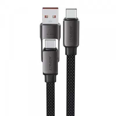 Cablu Date si Incarcare USB-C - USB-A / USB-C Acefast C13-04, 60W, 1.2m, Negru