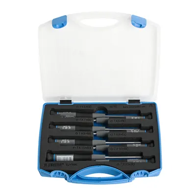 Set de șurubelnițe electronice cu profil TX in cutie din plastic