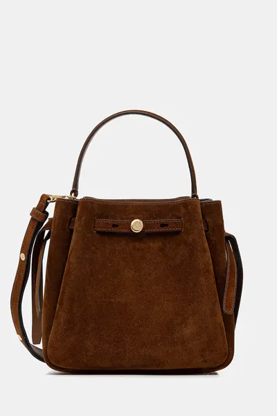 Tory Burch geantă de mână din piele întoarsă Romy Suede
