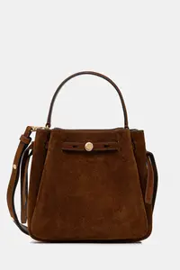 Tory Burch geantă de mână din piele întoarsă Romy Suede