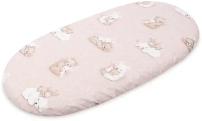 Cearșaf pentru bebeluși cu elastic Sensillo - Ursuleț și iepuraș, 35 x 75 cm