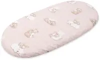 Cearșaf pentru bebeluși cu elastic Sensillo - Ursuleț și iepuraș, 35 x 75 cm