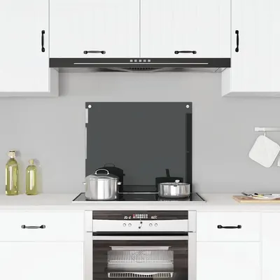 vidaXL Panou antistropi de bucătărie, negru 70x60 cm sticlă securizată