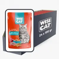 Set 24 buc x 100 gr Hrana umeda pentru pisici Wise cu curcan