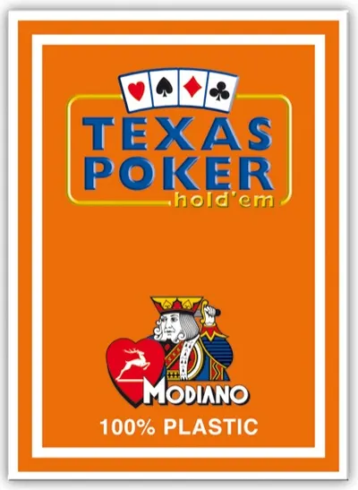Carti de poker din plastic Texas Poker - spate portocaliu