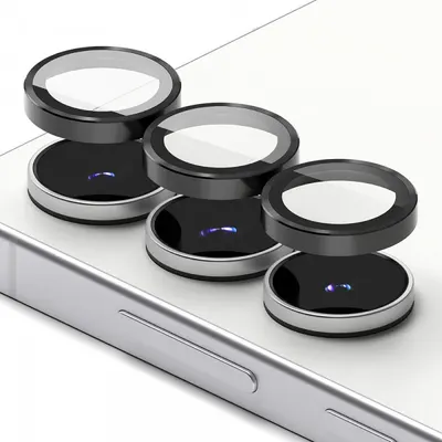 Folie de protectie Camera Spate Ringke pentru Samsung Galaxy S25 FE, Sticla Securizata, Set 2 bucati, Neagra