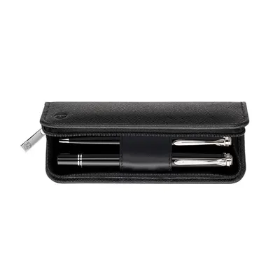 Etui din piele, pentru 2 instrumente de scris, Pelikan TG 2 Z, negru