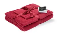 Set prosoape bumbac Domine 600gsm de fata 50x90 cm + de corp 70x140 + de maini 30x50 cm, bordeaux