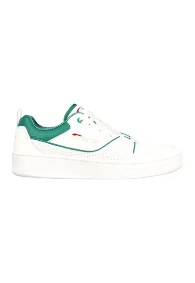 Pantofi sport de piele ecologica cu perforatii Court 92 - Ottoman - Alb/Verde