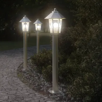 Gossi lampa exterioara de podea, argintiu, 80 cm, otel inoxidabil