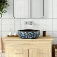 Gossi lavoar de blat, negru si albastru, rotund, Φ41x14 cm, ceramica