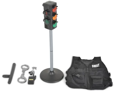 Set de joacă pentru siguranță rutieră CXL - Semafor cu accesorii de poliție