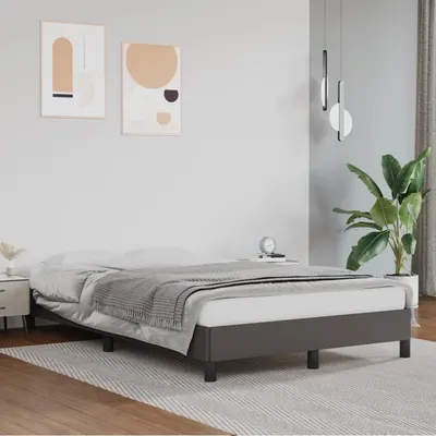 vidaXL Cadru de pat, gri, 120x200 cm, piele ecologică