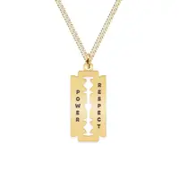 Louis - Colier personalizat dog tag si lama decupata din argint 925 placat cu aur galben 24K