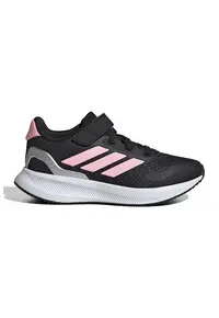Pantofi sport Runfalcon 5 din plasa cu logo si velcro - Negru/Roz pastel