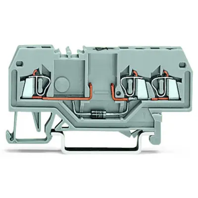 Component terminal block; 3-conductor; with diode 1N4007; anode, right side; for DIN-rail 35 x 15 and 35 x 7.5; 1.5 mm²; CAGE CLAMP®; 1,50 mm²; gray