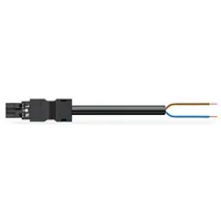 pre-assembled connecting cable; Eca; Plug/open-ended; 2-pole; Cod. A; H05VV-F 2 x 2.5 mm²; 8 m; 2,50 mm²; black
