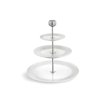 Etajeră din porțelan pe 3 nivele Kähler Design Hammershoi Etagere, ⌀ 28 cm, alb