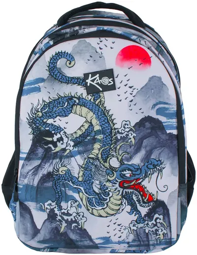 Ghiozdan școlar Kaos 2 în 1 - Dragonize, cu 4 compartimente