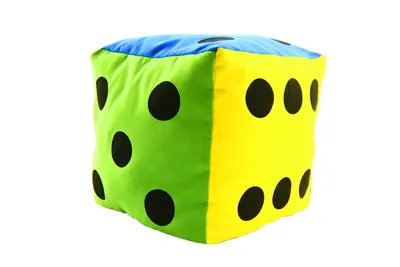 Zar colorat cu buline, 15 cm