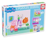 Puzzle Educa 4 in 1 - Aventurile lui Peppa Pig