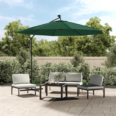 vidaXL Pânză de schimb umbrelă de soare, verde, 300 cm