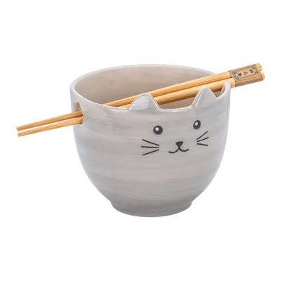 Bol mic gri din gresie 450 ml Cat – Sass & Belle