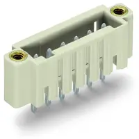 THT male header; 1.0 x 1.0 mm solder pin; straight; 100% protected against mismating; Threaded flange; Pin spacing 3.5 mm; 10-pole; light gray