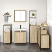 Gossi set mobilier baie din lemn prelucrat in stejar sonoma