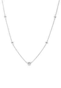 Colier de argint cu zirconia - Argintiu