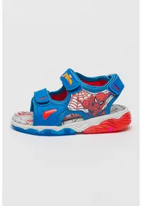 Sandale cu velcro si lumini Spider-man - Rosu/Alb/Albastru royal