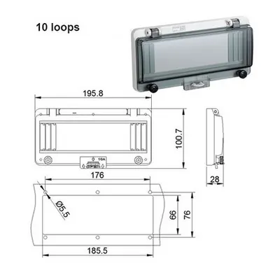 IP67 Usa vizitare tablou electric GB4208 – 10 module (fumurie) - lacatuibila