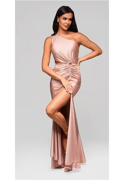 Rochie de seara Maxi LA-OM-DLR222 - Roz deschis