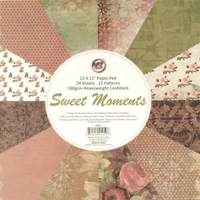 Carton de designer Em Art - Sweet Moments, 180 g/m2, 30.5 x 30.5 cm, unilateral(12 designul, 24 coli)