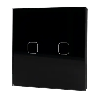 Wi-Fi Smart Touch Eu 2 Gang 1 Way Switch Black