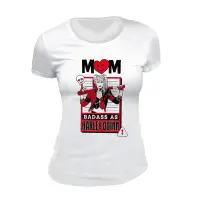 Tricou Dama White DC Comics - Mom Badass as Harley Quinn - L