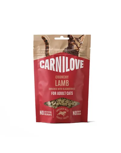 Gustări crocante pentru pisici CARNILOVE Crunchy Snack cu miel și mure 50 g