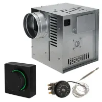 Set Ventilator Semineu Profesional 990mc - GEN II + Regulator electronic Negru Patrat + Termostat