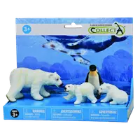 Set 4 figurine pictate manual Ursi polari si pinguin