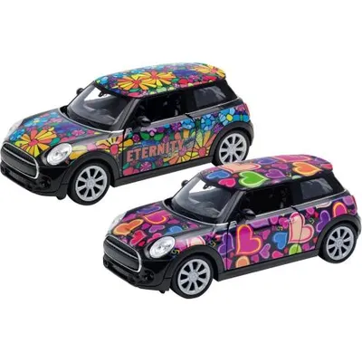 Masinuta Mini Cooper Hatch, die-cast, pull-back, scara 1:34-39, 12 cm