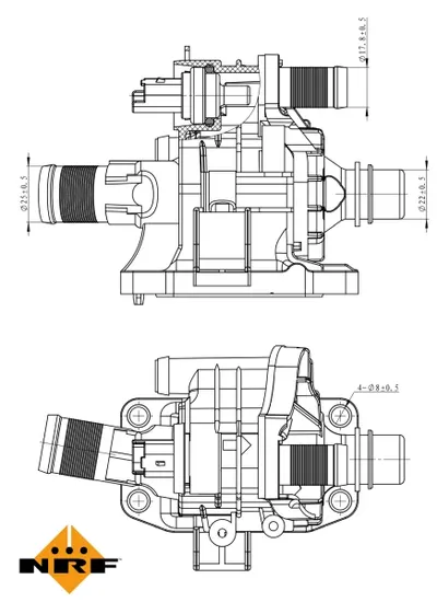 Termostat sistem racire (83 C, in carcasa) potrivit VOLVO C30, S40 II, V50; CITROEN BERLINGO, BERLINGO MINIVAN, C4, C4 GRAND PICASSO I, C4 I, C4 PICASSO I, C5 II, JUMPY 1.6D 11.03