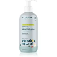 Attitude Sensitive Natural Baby Oatmeal sampon si gel de baie 2 in 1 pentru piele sensibila pentru copii 473 ml