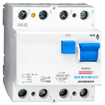 Intreruptor diferential 80A 4poli 30mA