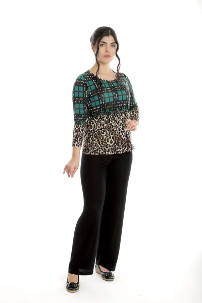 Tinuta dama casual CP24010 verde animal print/negru, Cesy | marimea S