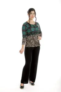Tinuta dama casual CP24010 verde animal print/negru, Cesy | marimea S
