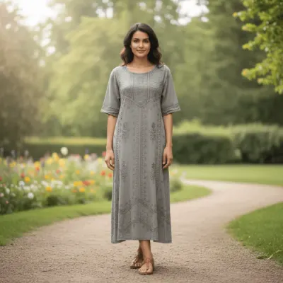 Rochie Lunga Brodata Miuta 104