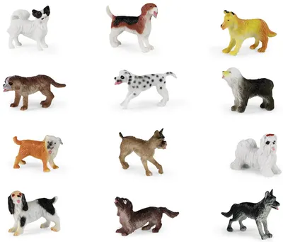 Set de figurine Rappa - Câini, 12 buc. , 4-5 cm