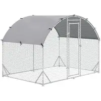 PawHut Țarc pentru Găini de Exterior, 2.8x2x2m Țarc din Oțel Zincat cu Acoperiș Impermeabil Anti-UV și Sistem de Blocare, pentru 4-6 Găini, Animale Mici, Iepuri și Rațe | Aosom Romania