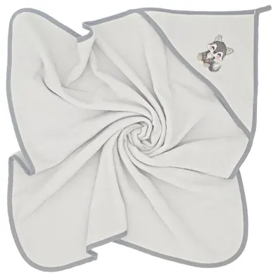 Prosop cu gluga, Qmini, Din bumbac, 80x80 cm, Grey